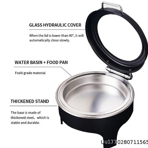  Stainless Steel Electric Heating Circular Buffet Furnace Hydraulic Visible Buffy Furnace Hotel Insulation Furnace