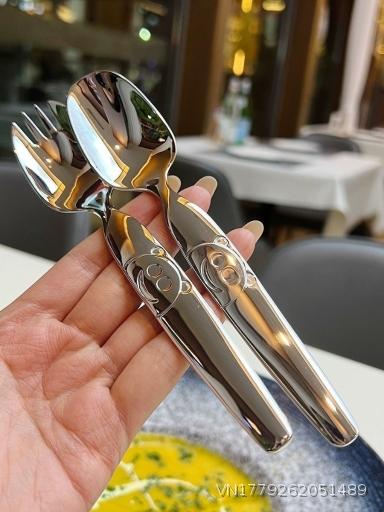 316 Stainless Steel Children's Portable 316 Spoon, Spoon, Fork, Spoon, Household Tableware Cartoon Bear, Spoon, Fork