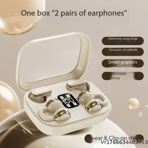  4 earphones Bluetooth earphones 2025 new ear clip type semi in ear 2-in-1 high sound quality and long battery life
