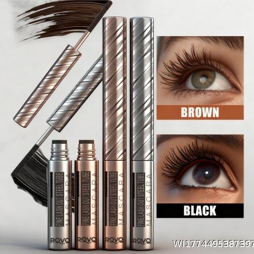 MOQ 3 RQVQ Steel Pipe Mascara Primer Thick, Long, Curly, Non smudging, Natural and Durable Setting