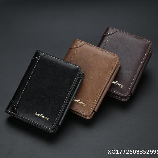 Men's wallet vertical zipper buckle coin purse short wallet with multiple card slots