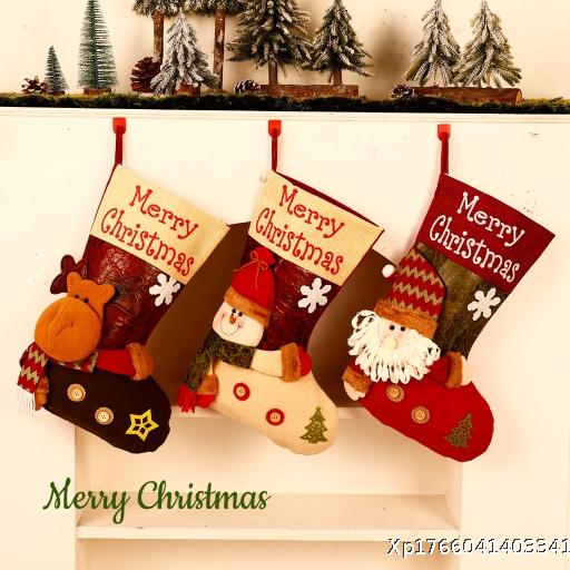 Christmas Decoration Pendant Christmas Socks Large Gift Bag Elderly Gift Kindergarten Children Candy Bag Super