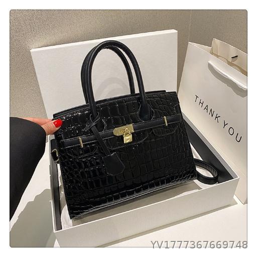 Crocodile Pattern Gradient Color Bright Surface Luxury Women's Bag Handbag, Rich and Wealthy One Shoulder Diagonal Cross Bag 2024 New Edition