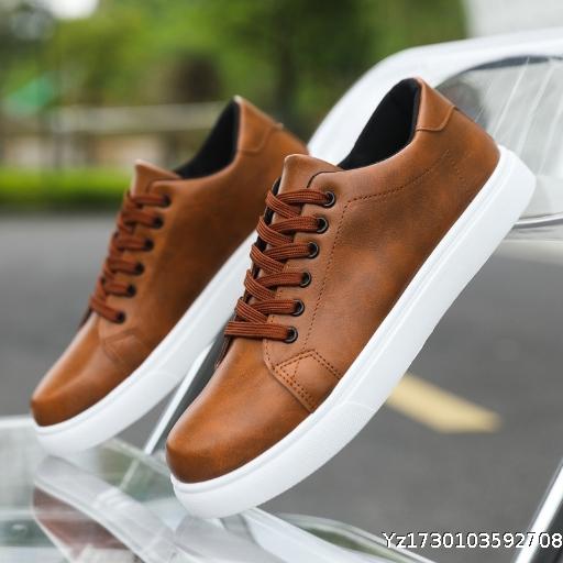 Plus-size new white shoes men's Korean version trendy student sports shoes men's casual shoes waterproof and non slip board shoes men's size 46 shoes