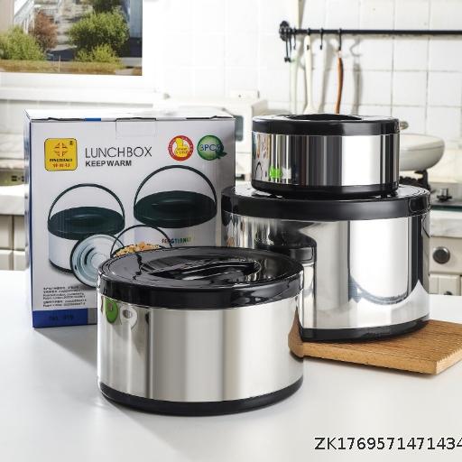  Insulated Pot, Large Capacity Commercial Rice Carrying Portable Insulated Pot, Household Three Piece Set Insulated Bucket