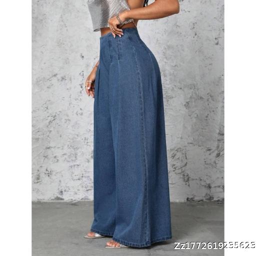 New pleated wide leg jeans