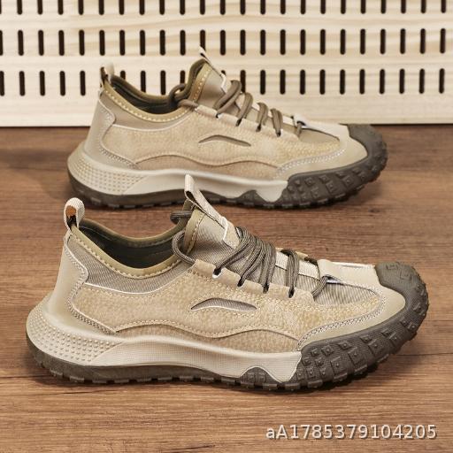  Autumn Men's Shoes Leather Surface Casual Versatile Soft Bottom Sports Shoes Anti slip and Wear resistant Outdoor Low cut Mountaineering Shoes
