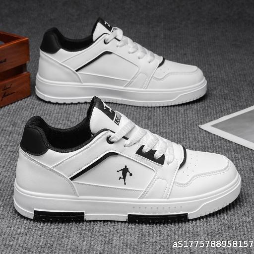 Men's Shoes Leather Surface Board Shoes White Student Military Training Sports Casual Shoes Men's Style