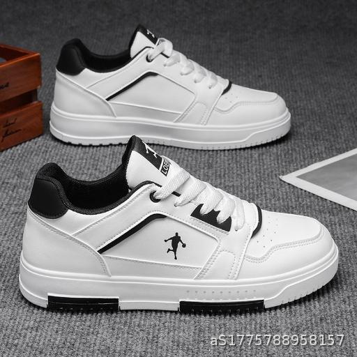Men's Shoes Leather Surface Board Shoes White Student Military Training Sports Casual Shoes Men's Style