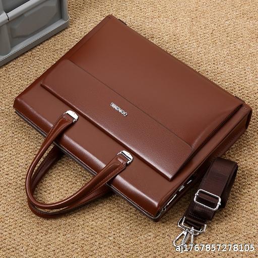 Popular Men's briefcase, large capacity password lock, anti-theft men's handbag, business leather multi-layer document bag, men's