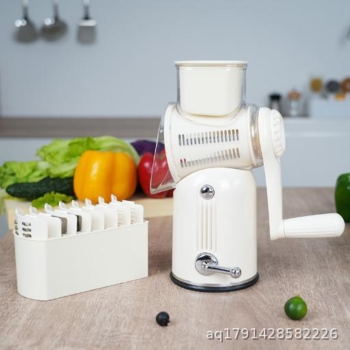 Kitchen multifunctional stainless steel vegetable slicer, household hand cranked drum vegetable cutting tool, slicing and shredding wave knife