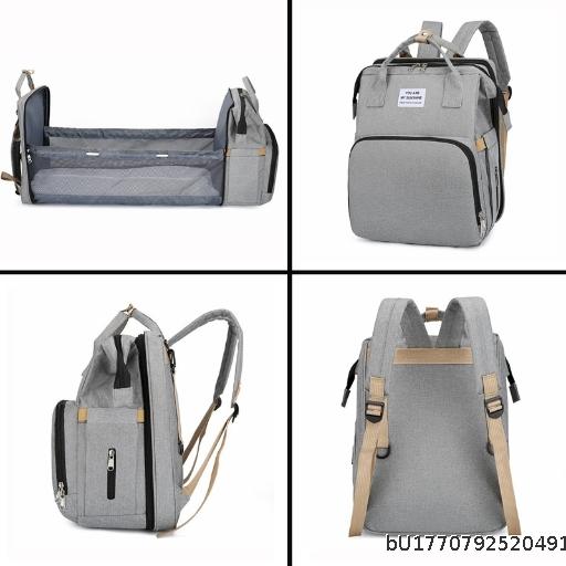 Upgraded minimalist mommy bag, portable folding backpack, multifunctional large capacity baby crib, mother and baby mommy bag