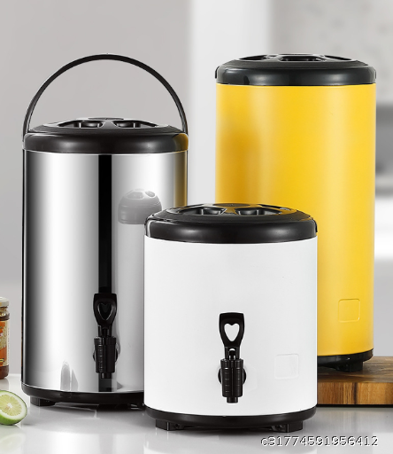 304 Stainless Steel Milk Tea Bucket Milk Tea Shop soybean milk Bucket Heat Preservation Coffee Tea Water Cooling Drink Bucket