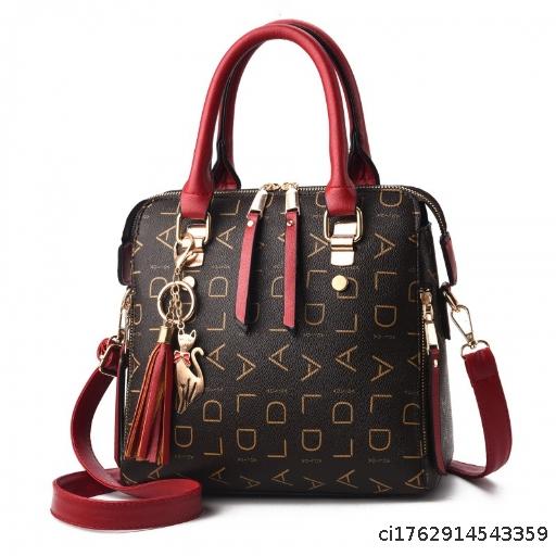 Printed handbag women's bag new Korean version PU soft leather women's pendant single shoulder diagonal cross bag