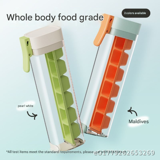 Homemade One Hand Pressing Ice Cube Food Grade Ice Storage Refrigerator Ice Mold Artifact