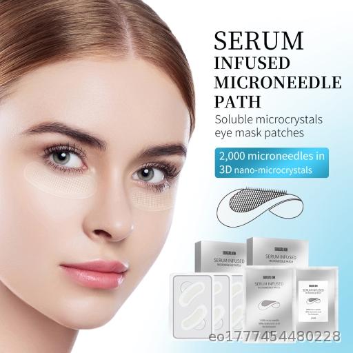  MOQ 2 Micro needle eye mask for reducing fine lines, eye bags, hyaluronic acid soluble for wrinkle relief