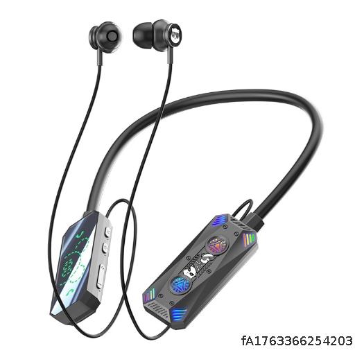  K-song Earbuds Wireless Bluetooth Earbuds Hanging Neck Intelligent Digital Display Ultra Long Battery Life Suitable for Apple Vivo Huawei Dual Ears