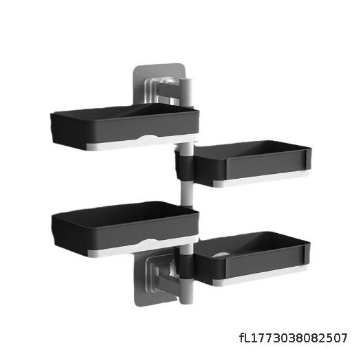  Soap Box, Non Perforated Soap Rack, Toilet Storage Rack, Rotating Wall Mounted Drain High end Toilet, Household Multi layer