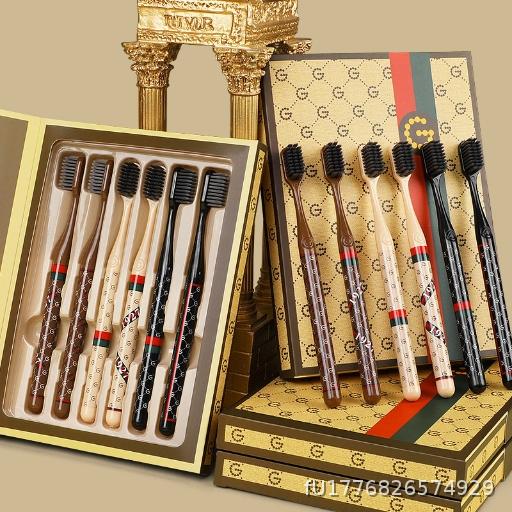 【 6-pack Gift Box 】 Luxury Independent Packaging High end Soft Hair Wide Head Adult Family Set Couple Toothbrush