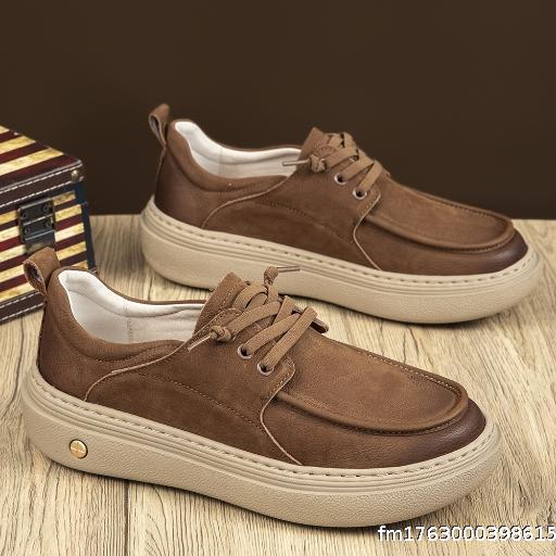  Men's Casual Board Shoes Breathable, Lightweight, Comfortable, One Step Stepping Men's Shoes Thick soled Sports Running Shoes