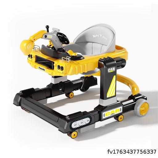 New baby walker with anti O-shaped legs for babies aged 6 to 18 months, multifunctional foldable children's walker