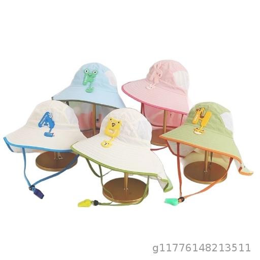  Children's Sunscreen Hat for Summer Beach UV Protection, Quick Drying, Breathable Large brims, Outdoor Extended Neck Protection, Sunshade