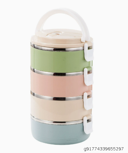  Stainless steel three-layer insulated lunch box, layered bento box with lid, office worker, student, multi-layer large capacity lunch box, portable