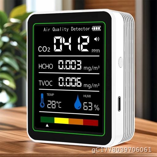 5 In 1 Temperature Humidity Monitor Digital Display CO 2 Air