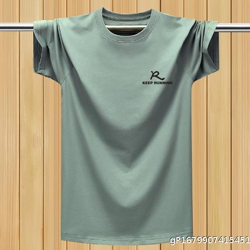 Summer Men's Ice Silk Short Sleeve T-shirt Plus Size Fat Loose Casual Running Shirt Large Korean Fashion Half Sleeve
