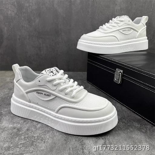 Height increasing versatile casual shoes Spring white shoes Solid color