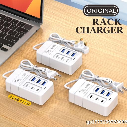 Plug in mobile phone charger 3pd3USB multi port charging head 6USB socket 10W fast charging 3A base charger