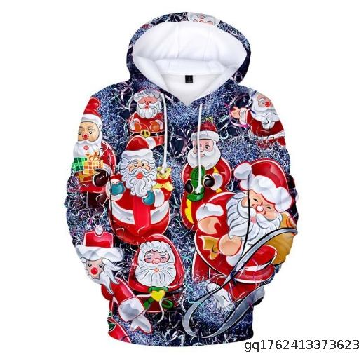 New casual men's and women's hoodie 3D hooded sweatshirt European and American Christmas hoodie