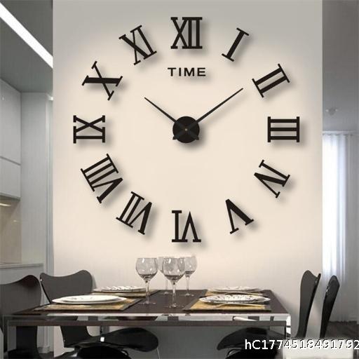  European style minimalist living room bedroom digital wall mounted clock, large luminous silent clock, DIY three-dimensional digital wall clock