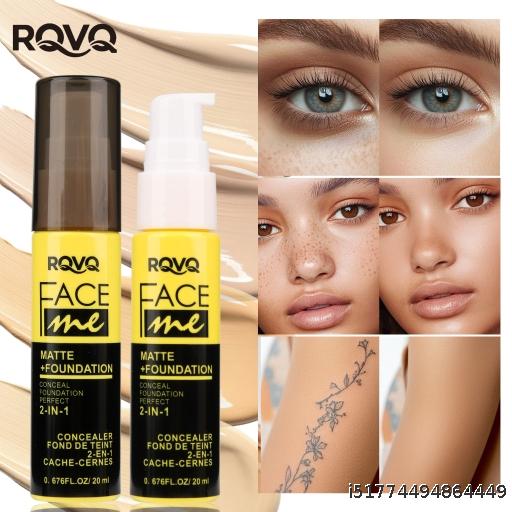 MOQ 3 RQVQ Two in One concealer liquid foundation Matte Moisturizing Long lasting foundation make-up concealer