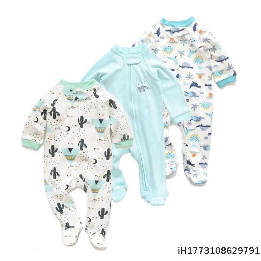 Class A Baby Double Zipper Baby Crawler Clothing Spring and Autumn Ha Yi Long Sleeve Legged jumpsuit