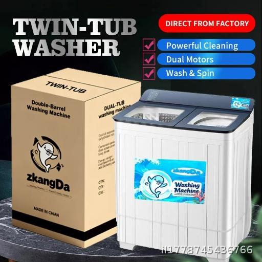 Double Barrel Washing Machine Semi Automatic Household Large Capacity Wave Wheel Dual Cylinder Washing Dual purpose Integrated