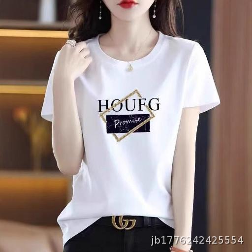 Pure cotton short sleeved t-shirt women's summer new round neck