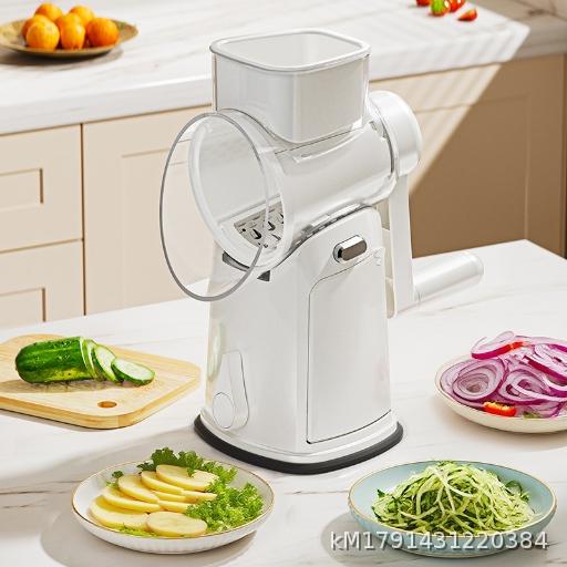 Multi functional vegetable slicer, hand cranked drum, kitchen grater, slicer, potato slicer