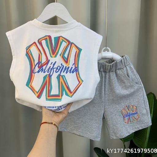 Boys' Summer Vest Set 2026 New Children's Casual Fashion Sleeveless Clothes Baby's Summer Rascal Handsome Children's Clothing