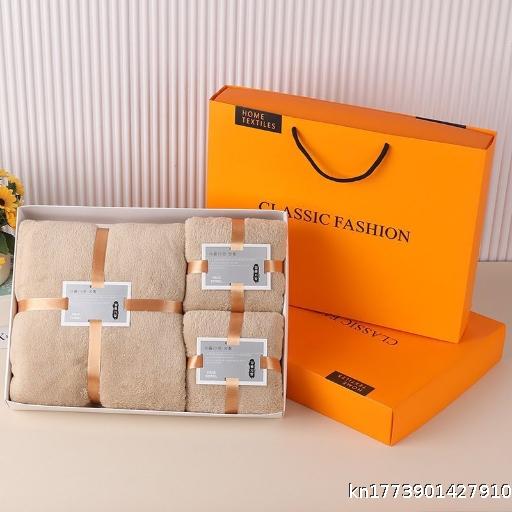  Coral fleece towel gift box, high-density absorbent bath towel gift set, business company three piece set, popular item in stock