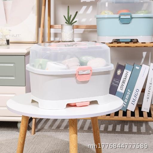  Baby Bottle Storage Box, Handheld Large Space Tableware Storage Box, Drain proof Shelf, Auxiliary Food Toolbox Storage Box