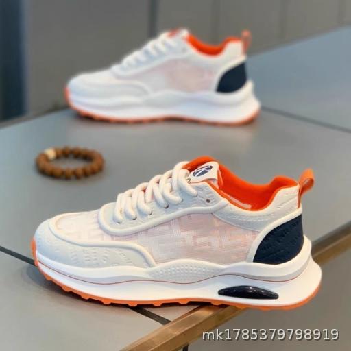 Men's Shoes Winter Breathable Mesh White Shoes Men's Fashion Thick Bottom Sports and Leisure
