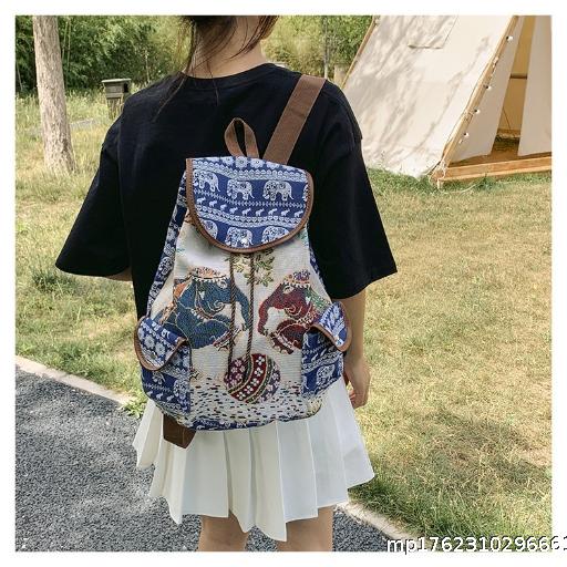 Backpack, Embroidered Backpack, Ethnic Style Backpack, Casual Bag, Elephant Backpack, Tourist Bag