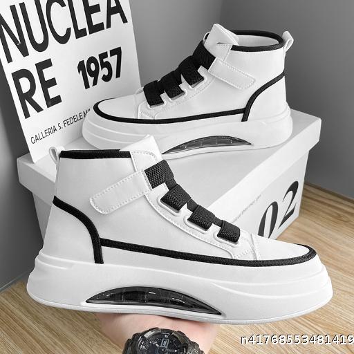 Height increasing thick soled high top shoes for men, high top board shoes, inner height increasing men's shoes, youth breathable high top shoes