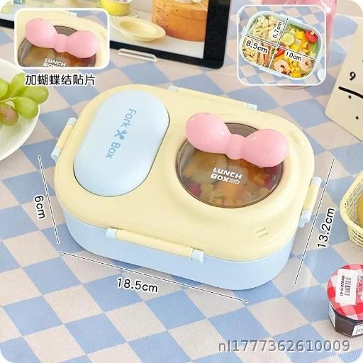 Cute macaron lunch box, office worker, student, girl's heart, partitioned lunch box, bento box, simple packing box, girl