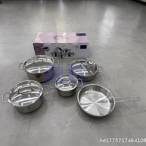 Türkiye KORKMAZ stainless steel pot thickening and bottoming 9-piece set