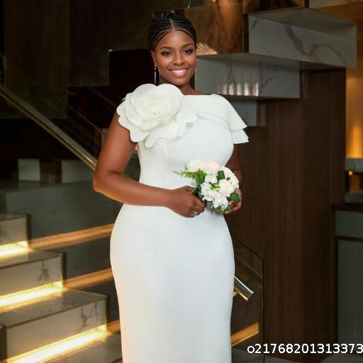 Banquet Evening Dress Round Neck Sleeveless Styling Flower Dress Partydress