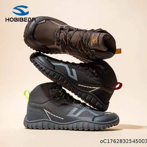HOBIBEAR Wide Head Shoes Spring and Autumn Men's Shoes Sports Shoes Barefoot Shoes Casual Middle Top Fabric Breathable Single Shoes Walking Shoes