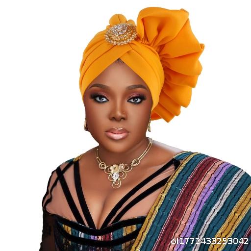  New Nigeria African Wedding Elegant Hand sewn Flower Matching Brooch Headband Hat Headband Hat