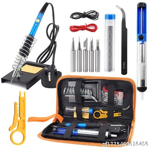  Adjustable Temperature Electric Soldering Iron 60W Household Repair Solder Pen with Switch American Standard Electric Loctite Tool Kit Set